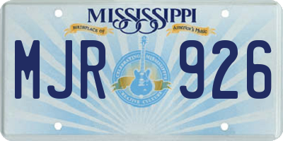 MS license plate MJR926