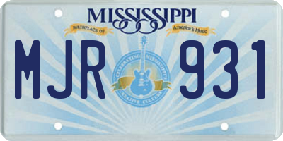 MS license plate MJR931