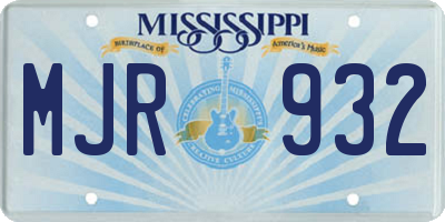 MS license plate MJR932