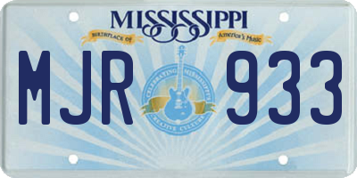 MS license plate MJR933