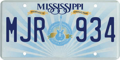 MS license plate MJR934