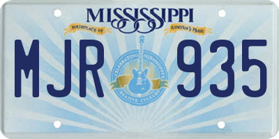 MS license plate MJR935