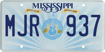 MS license plate MJR937