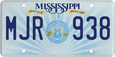 MS license plate MJR938