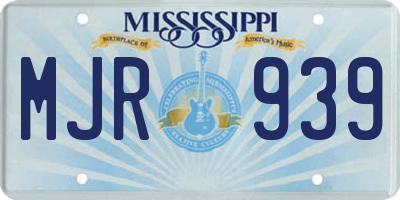 MS license plate MJR939