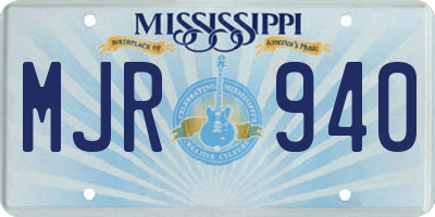 MS license plate MJR940