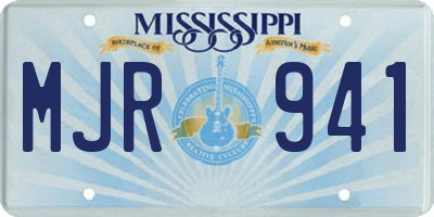 MS license plate MJR941