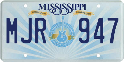 MS license plate MJR947