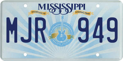 MS license plate MJR949