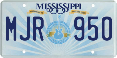 MS license plate MJR950