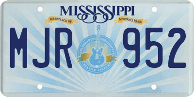 MS license plate MJR952
