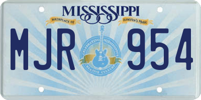 MS license plate MJR954