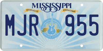 MS license plate MJR955