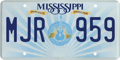 MS license plate MJR959