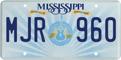 MS license plate MJR960