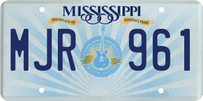 MS license plate MJR961