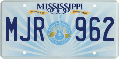 MS license plate MJR962