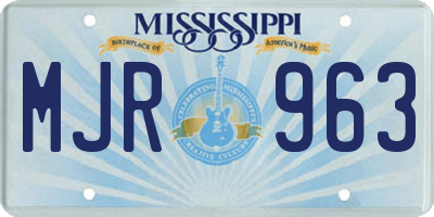 MS license plate MJR963