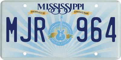 MS license plate MJR964