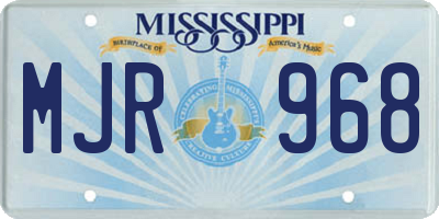 MS license plate MJR968