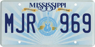 MS license plate MJR969