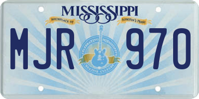 MS license plate MJR970