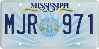 MS license plate MJR971