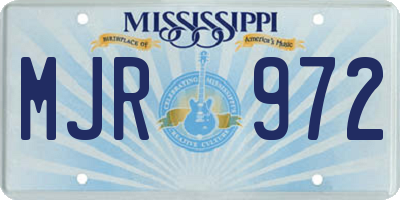 MS license plate MJR972