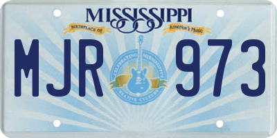 MS license plate MJR973