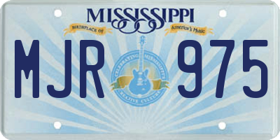 MS license plate MJR975