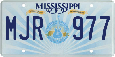 MS license plate MJR977