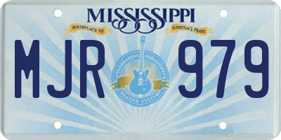 MS license plate MJR979