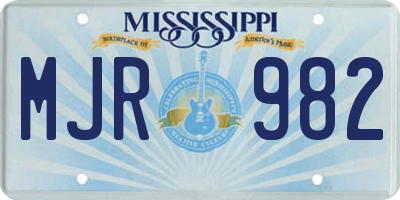 MS license plate MJR982