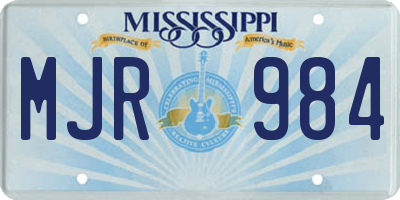 MS license plate MJR984