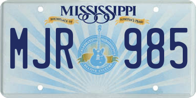 MS license plate MJR985