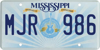 MS license plate MJR986