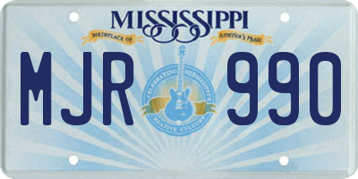 MS license plate MJR990