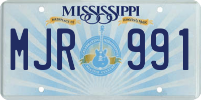 MS license plate MJR991