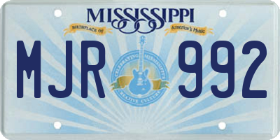 MS license plate MJR992