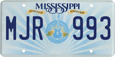 MS license plate MJR993