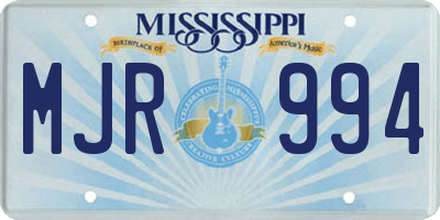 MS license plate MJR994