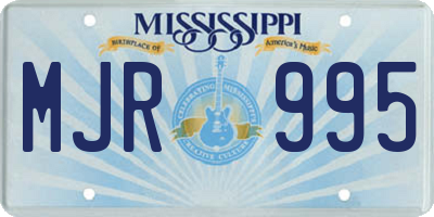 MS license plate MJR995