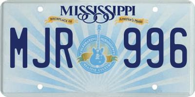 MS license plate MJR996