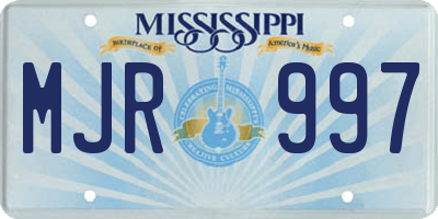 MS license plate MJR997