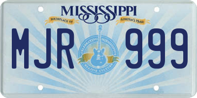 MS license plate MJR999