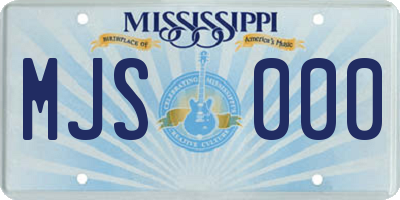 MS license plate MJS000