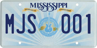 MS license plate MJS001