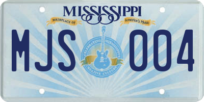 MS license plate MJS004