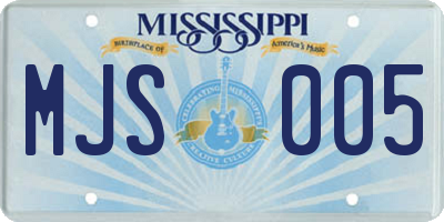 MS license plate MJS005