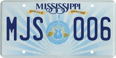 MS license plate MJS006
